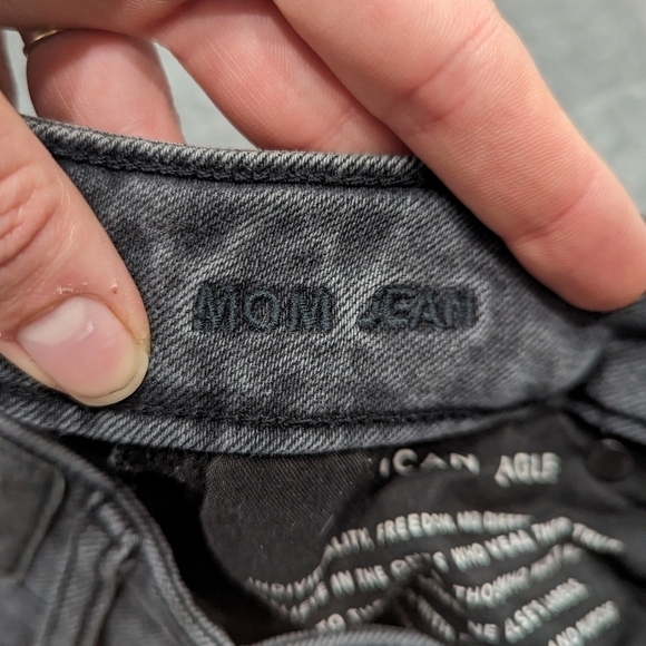 American eagle stretch mom jeans size 000 charcoal grey  wash - Picture 5 of 8